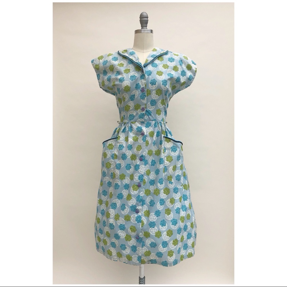 1950s 1960s Dress Novelty Print